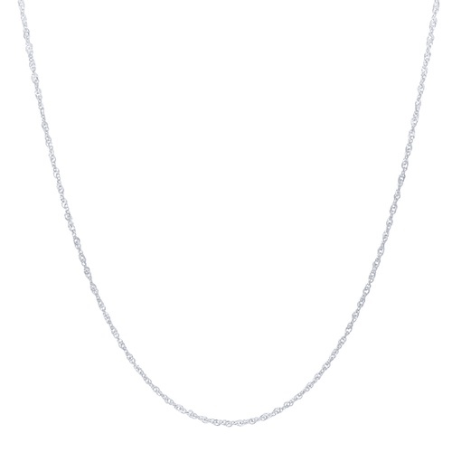 45cm Fine Singapore Chain in 9kt White Gold