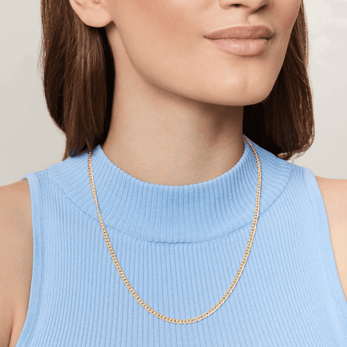 50cm Flat Curb Chain in 9kt Yellow Bonded Gold