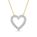 45cm Heart Slider Necklace with 1.00tw of Laboratory-Grown Diamonds in 9kt Yellow Gold