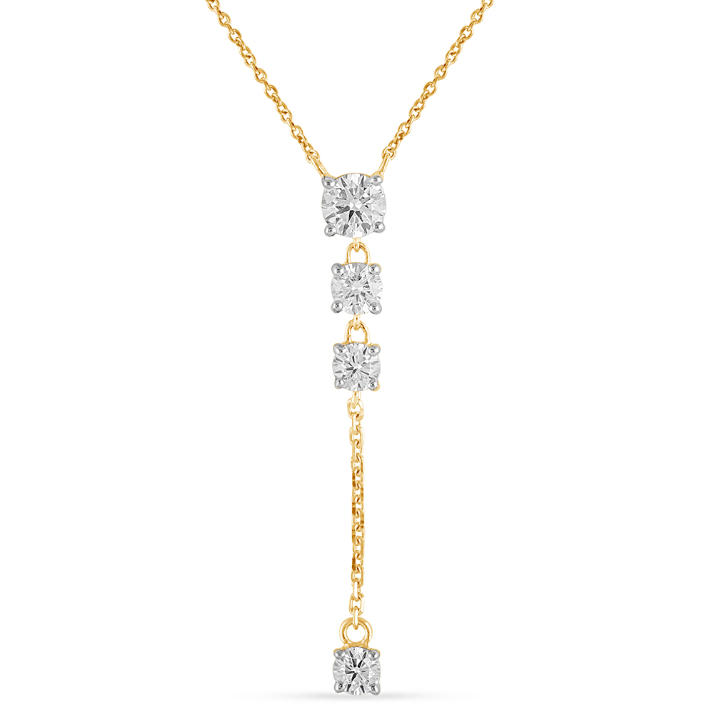 43cm Drop Lariat Necklace with 1.00tw of Laboratory-Grown Diamonds in 9kt Yellow Gold