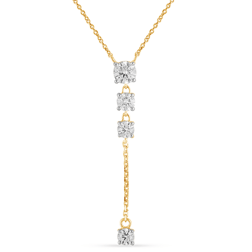 43cm Drop Lariat Necklace with 1.00tw of Laboratory-Grown Diamonds in 9kt Yellow Gold