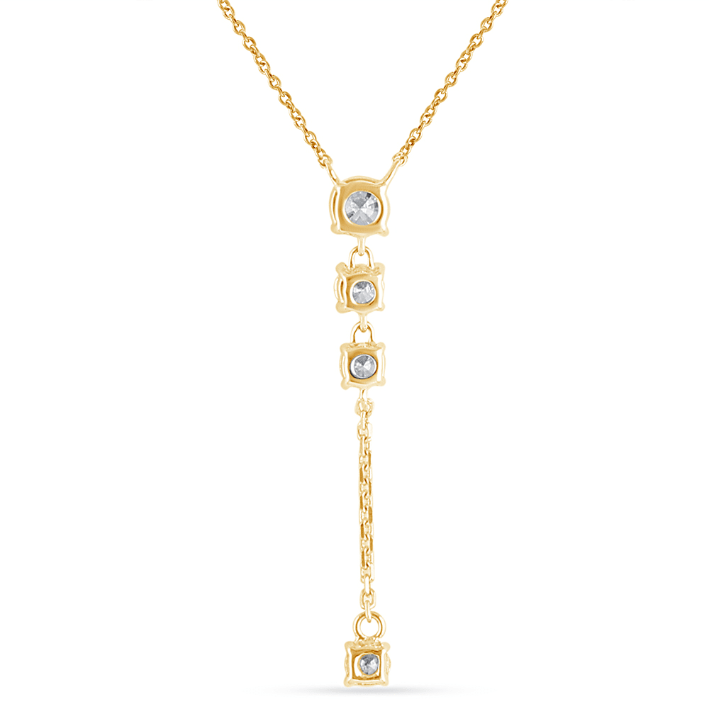 43cm Drop Lariat Necklace with 1.00tw of Laboratory-Grown Diamonds in 9kt Yellow Gold