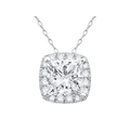 45cm Hidden Halo Necklace with 1.10tw of Laboratory-Grown Diamonds in 9kt White Gold