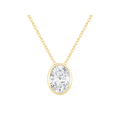 45cm Oval Cut Solitaire Necklace with 0.50ct of Laboratory-Grown Diamonds in 9kt Yellow Gold