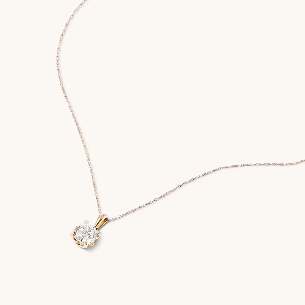 45cm 1.50ct Laboratory-Grown Diamond Solitaire Necklace in 9kt Yellow Gold
