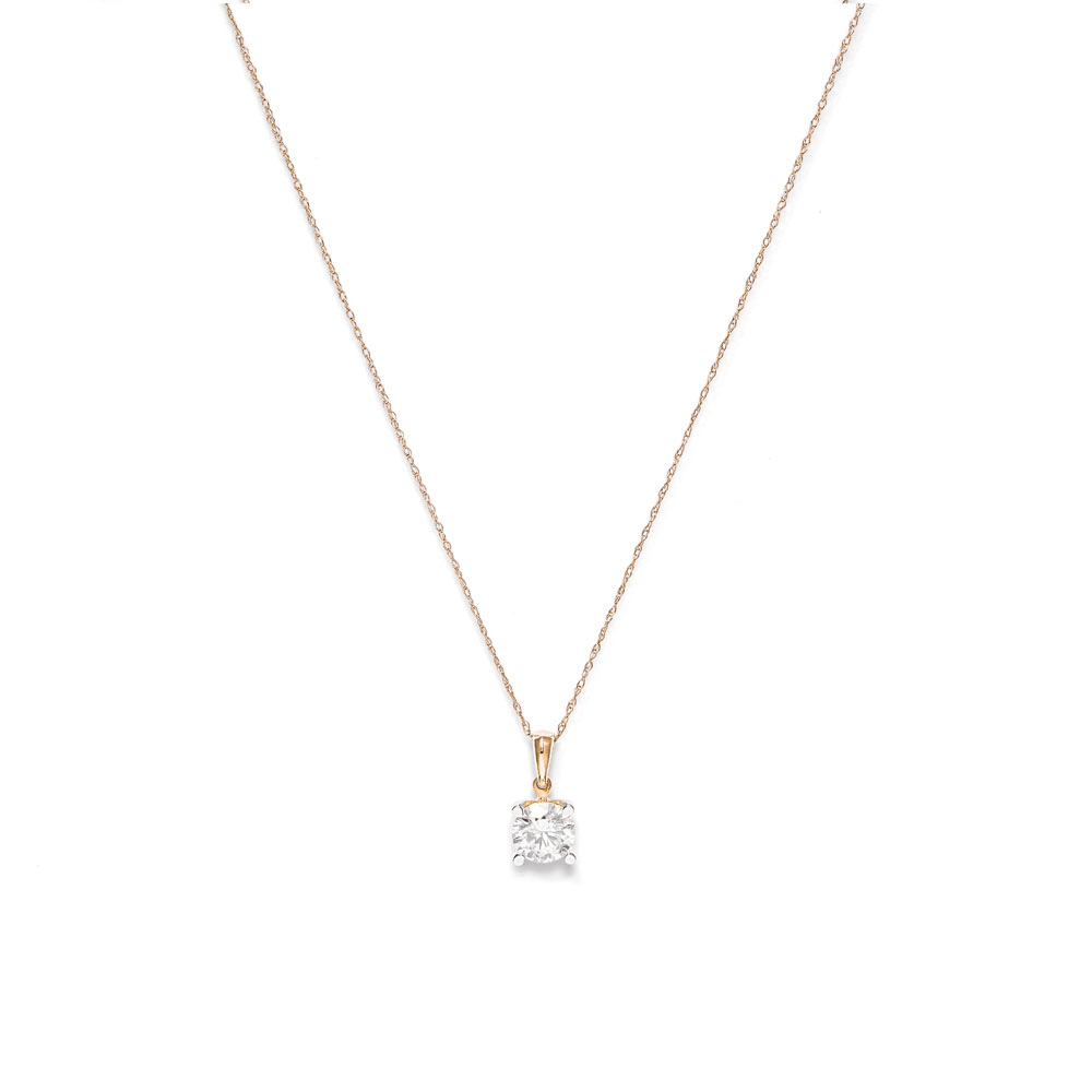 45cm 1.00ct Laboratory-Grown Diamond Solitaire Necklace in 9kt Yellow Gold