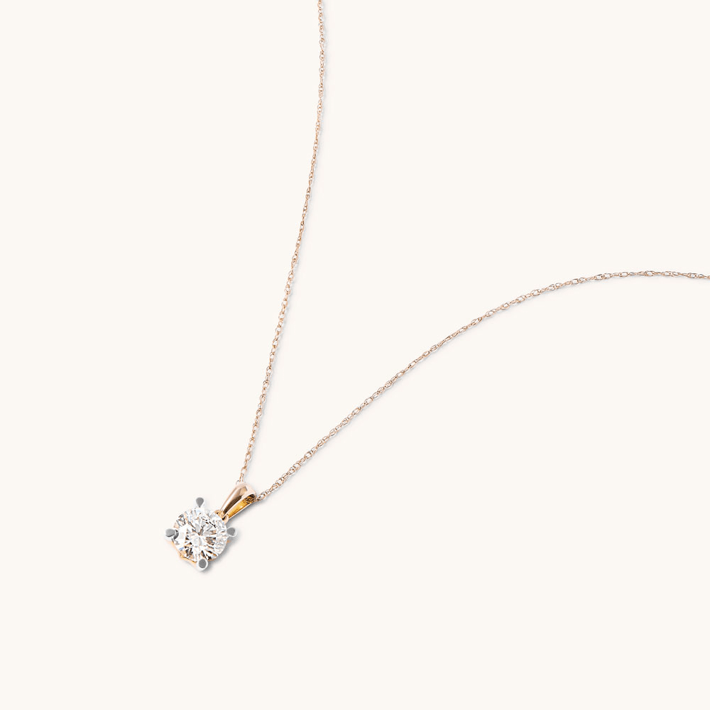 45cm 1.00ct Laboratory-Grown Diamond Solitaire Necklace in 9kt Yellow Gold