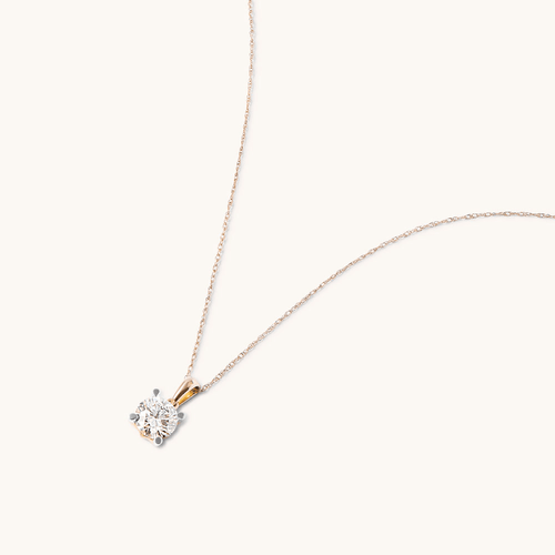 45cm 1.00ct Laboratory-Grown Diamond Solitaire Necklace in 9kt Yellow Gold
