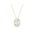 45cm Oval Cut Solitaire Necklace with 1.00ct of Laboratory-Grown Diamonds in 9kt Yellow Gold
