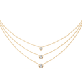 45cm 3 Layer Bezel Necklace with 1.00tw of Laboratory-Grown Diamonds in 9kt Yellow Gold