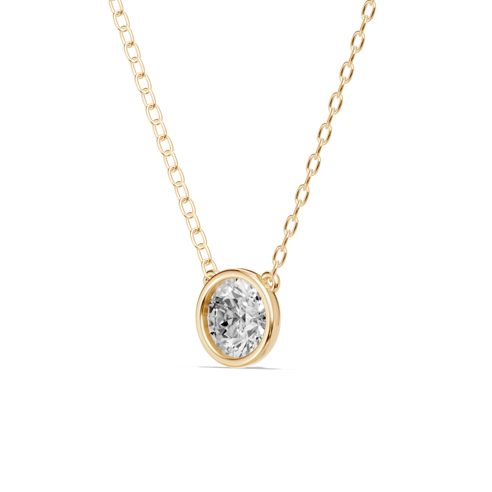 45cm Bezel Necklace with 0.80ct of Laboratory-Grown Diamonds in 9kt Yellow Gold