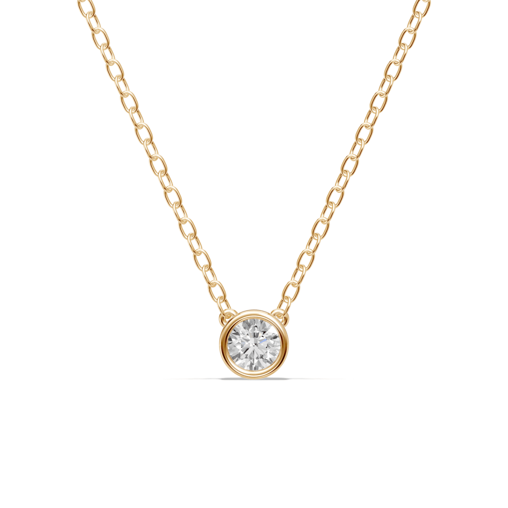 45cm Bezel Necklace with 0.40ct of Laboratory-Grown Diamonds in 9kt Yellow Gold