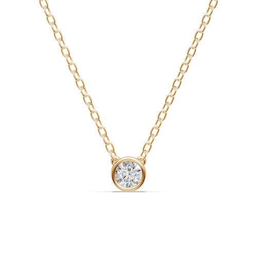 45cm Bezel Necklace with 0.40ct of Laboratory-Grown Diamonds in 9kt Yellow Gold