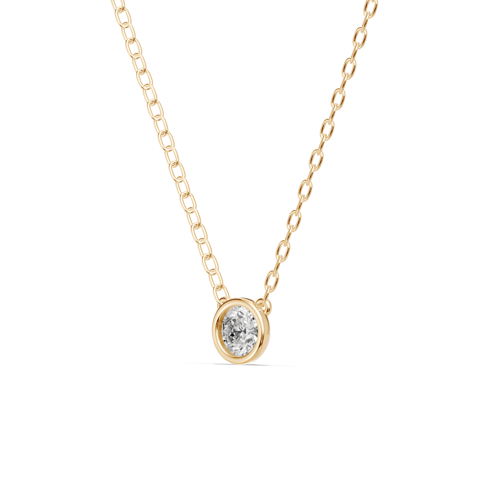 45cm Bezel Necklace with 0.40ct of Laboratory-Grown Diamonds in 9kt Yellow Gold