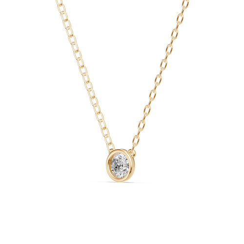 45cm Bezel Necklace with 0.40ct of Laboratory-Grown Diamonds in 9kt Yellow Gold