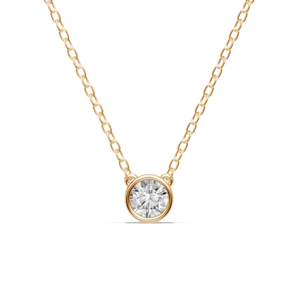 45cm Bezel Necklace with 0.20ct of Laboratory-Grown Diamonds in 9kt Yellow Gold