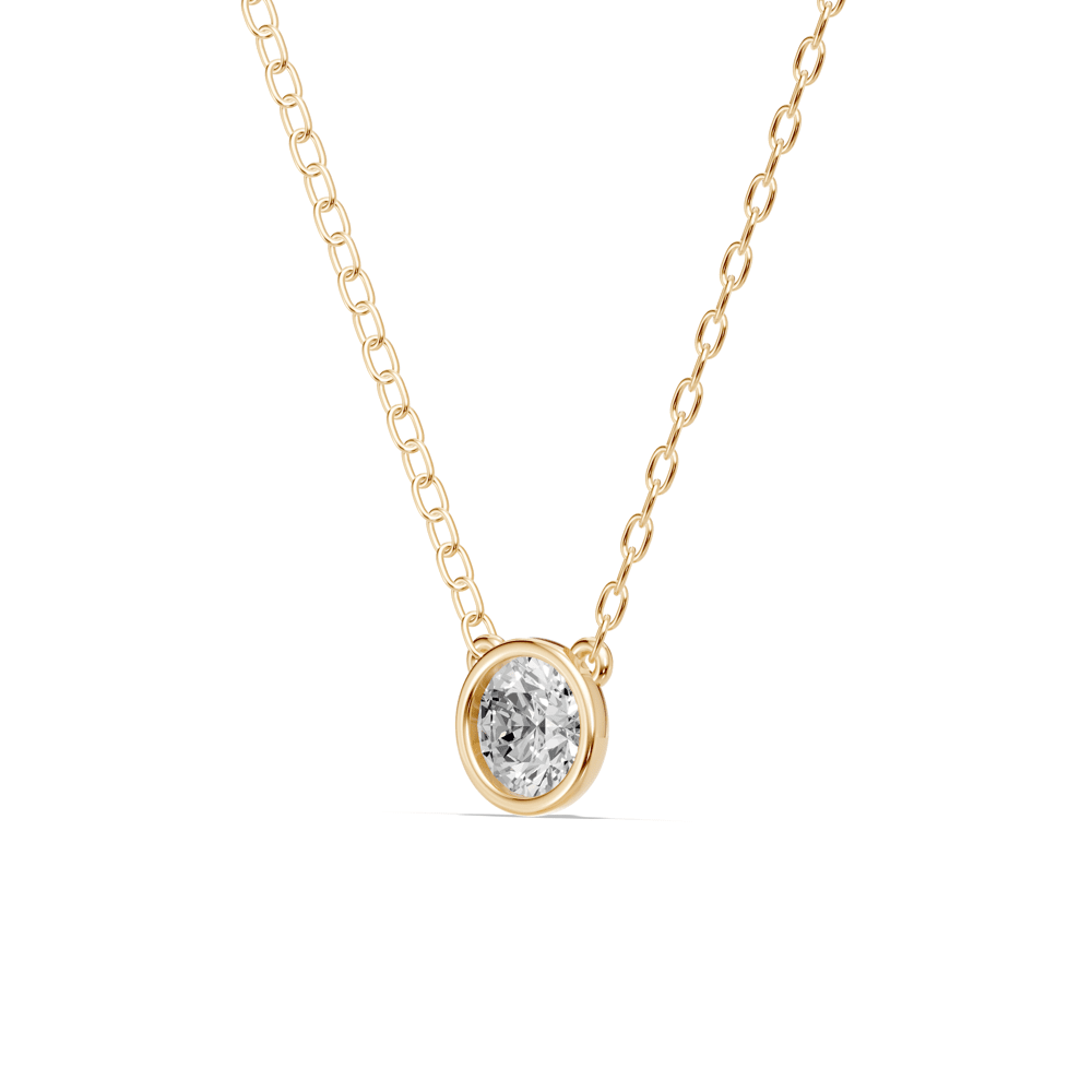45cm Bezel Necklace with 0.20ct of Laboratory-Grown Diamonds in 9kt Yellow Gold