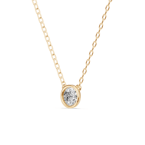 45cm Bezel Necklace with 0.20ct of Laboratory-Grown Diamonds in 9kt Yellow Gold