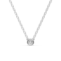 45cm Bezel Pendant Necklace with 0.10ct of Laboratory-Grown Diamonds in Sterling Silver and Platinum