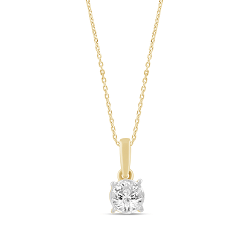 45cm 0.15ct Diamond Solitaire Miracle Necklace in 9kt Yellow Gold