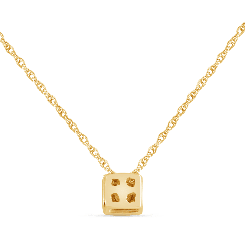 45cm Diamond Set Bezel Cushion Necklace in 9kt Yellow Gold