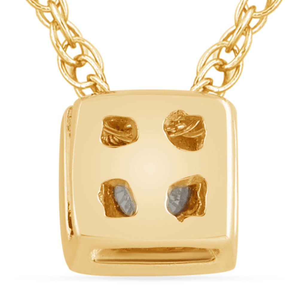 45cm Diamond Set Bezel Cushion Necklace in 9kt Yellow Gold