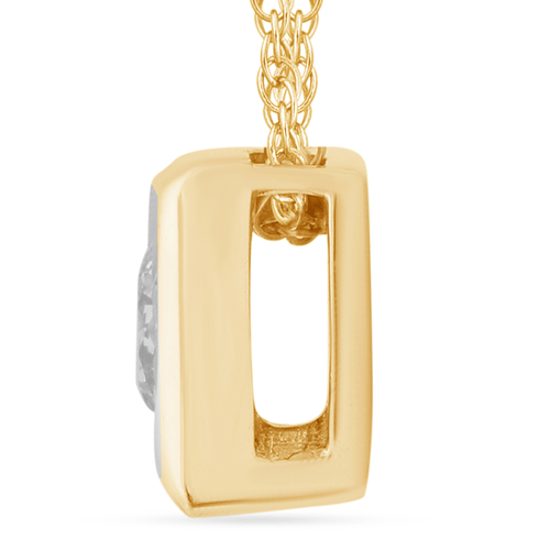 45cm Diamond Set Bezel Cushion Necklace in 9kt Yellow Gold