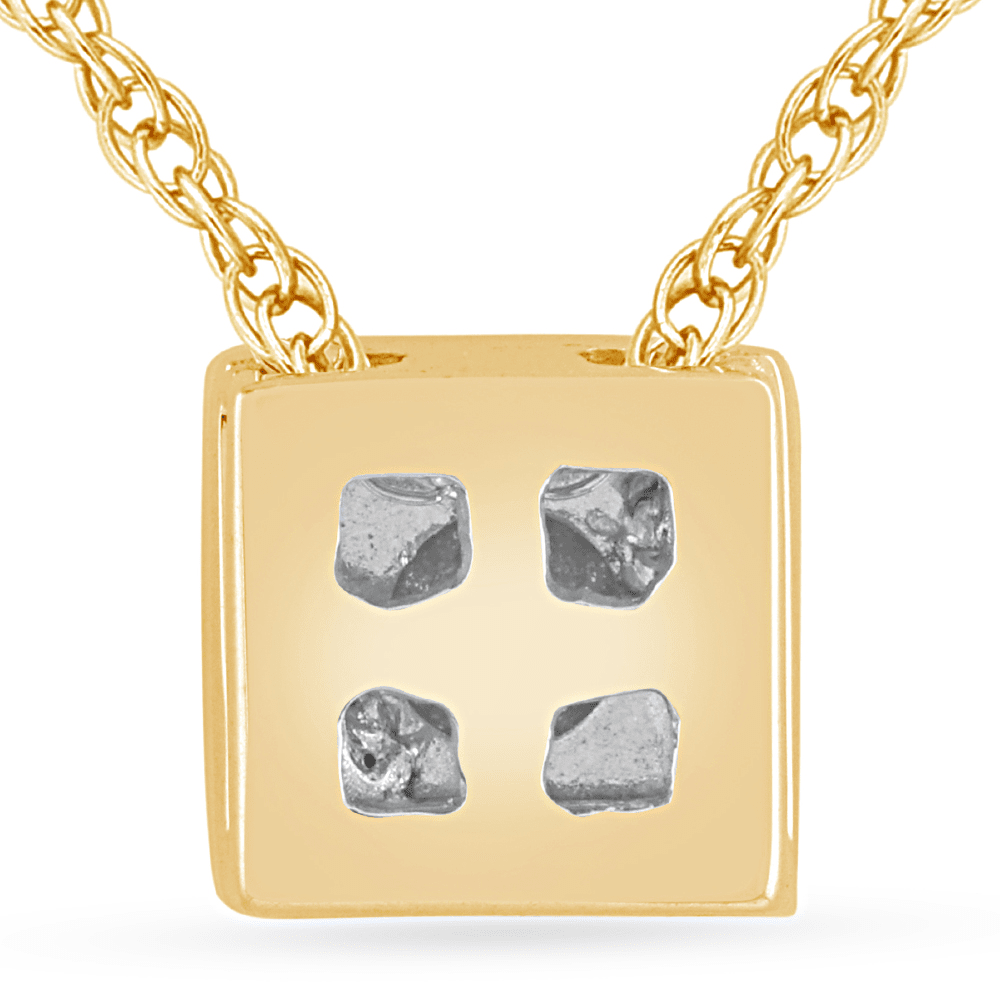 45cm Diamond Set Bezel Cushion Necklace in 9kt Yellow Gold