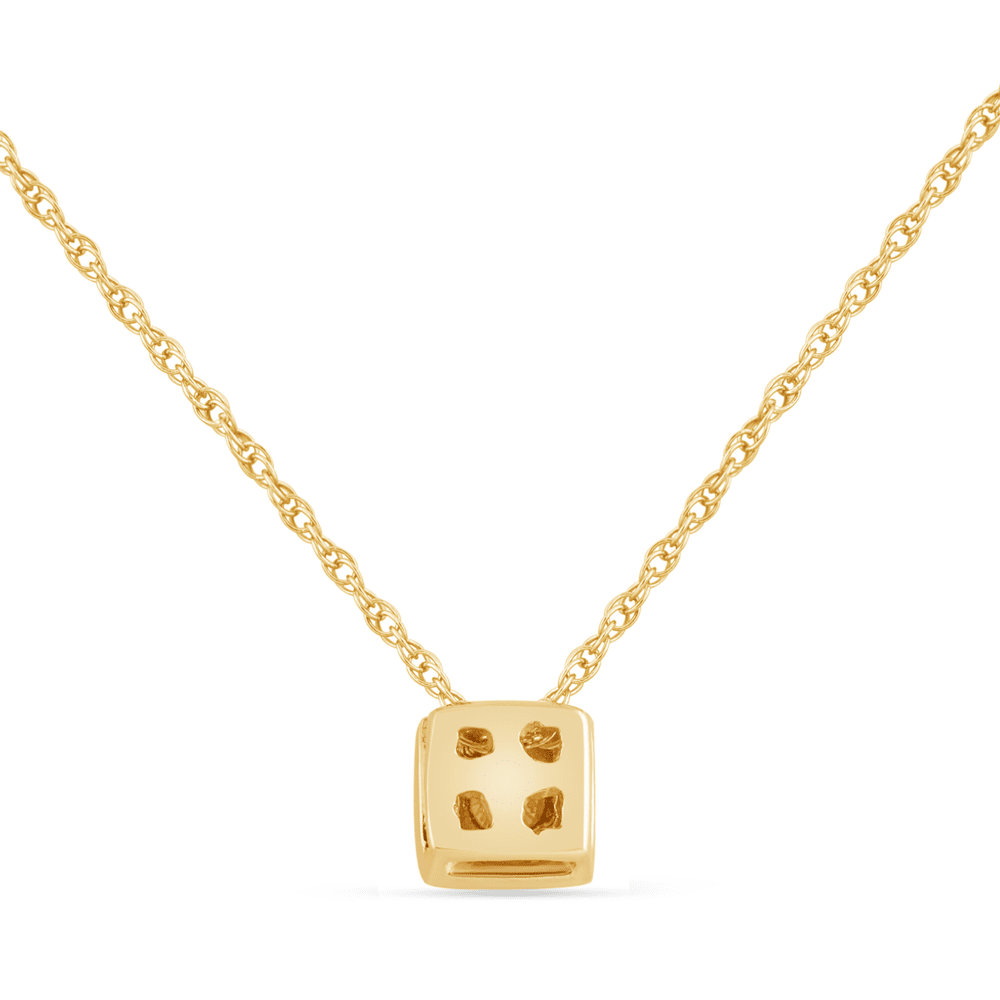 45cm Diamond Set Bezel Cushion Necklace in 9kt Yellow Gold