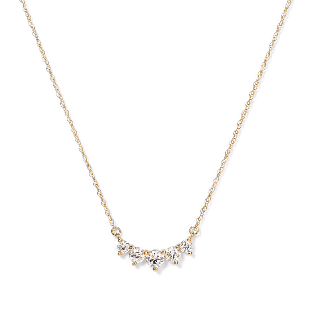 45cm Graduated Necklace with 0.50tw of Laboratory-Grown Diamonds in 9kt Yellow Gold