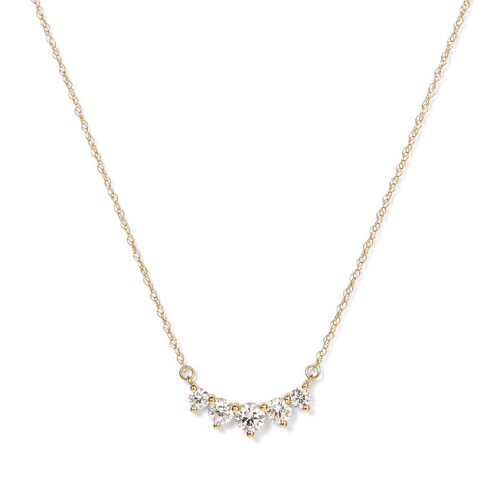 45cm Graduated Necklace with 0.50tw of Laboratory-Grown Diamonds in 9kt Yellow Gold