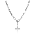 45cm 5mm Width Paperclip Fob Chain Necklace in Sterling Silver