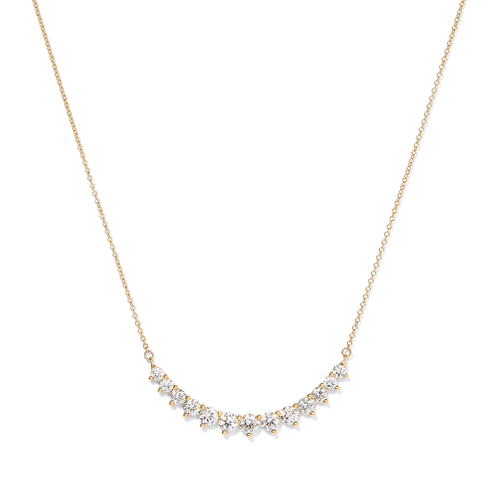 45cm Curved Bar Necklace with 2.00tw of Laboratory-Grown Diamonds in 9kt Yellow Gold
