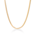 45cm 4mm Width Herringbone Chain Necklace in 18kt Gold Plated Sterling Silver
