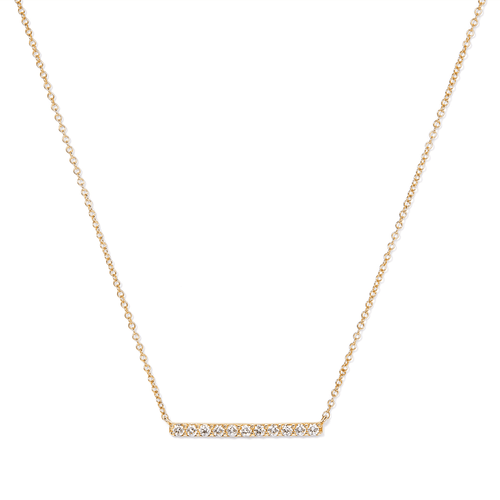 45cm Bar Necklace with 0.26tw of Laboratory-Grown Diamonds in 9kt Yellow Gold