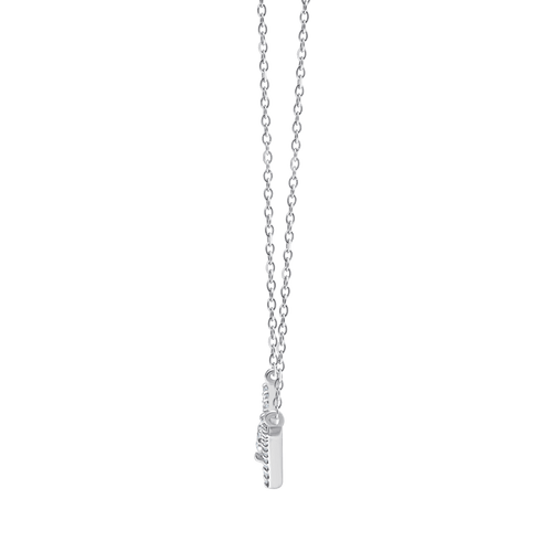 45cm Contour Solitaire Necklace with 0.32tw of Laboratory-Grown Diamonds in Sterling Silver and Platinum