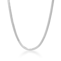 45cm 4mm Width Herringbone Chain Necklace in Sterling Silver