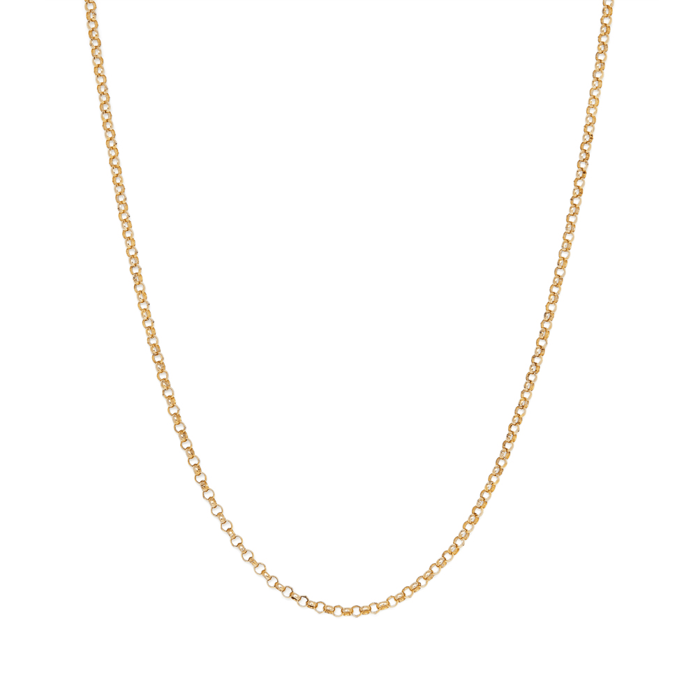 45cm 4mm Width Belcher Chain Necklace in 9kt Yellow Bonded Gold