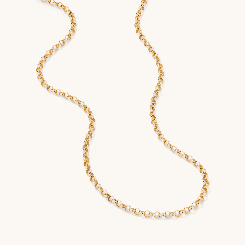 45cm 4mm Width Belcher Chain Necklace in 9kt Yellow Bonded Gold