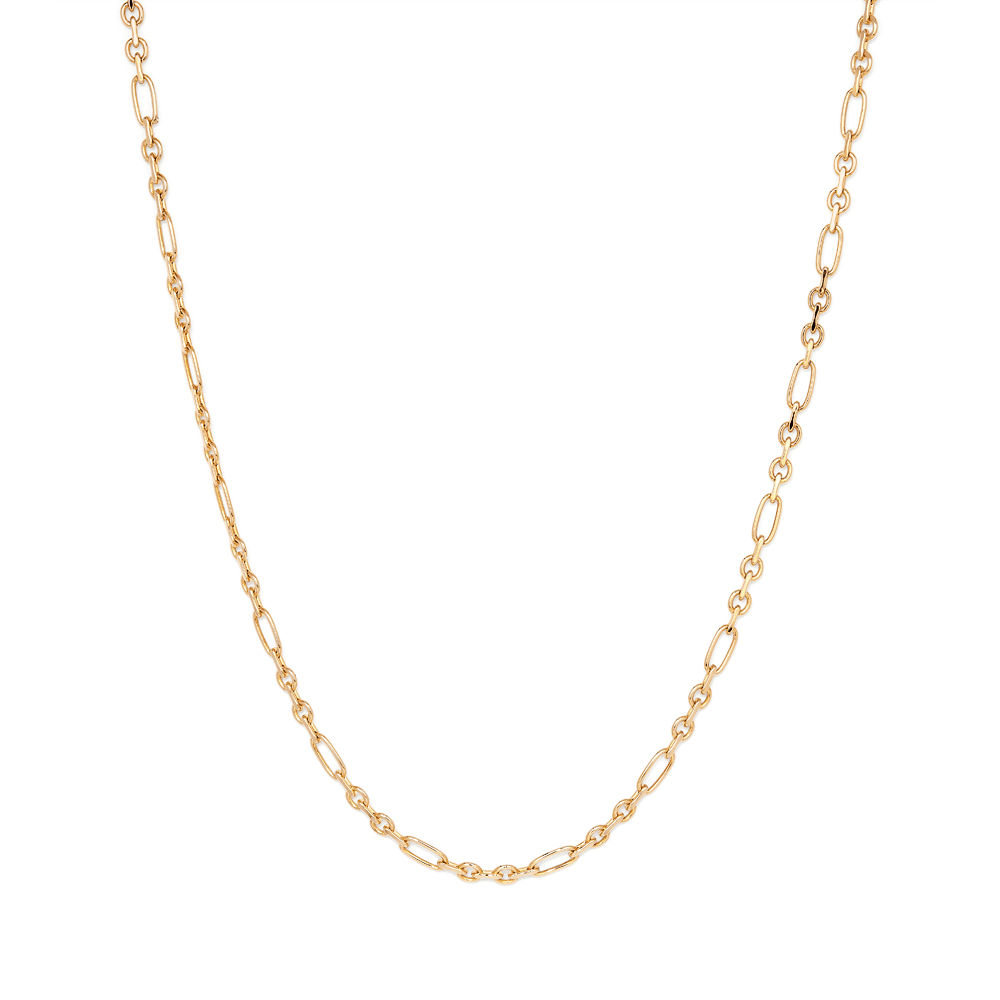 45cm Flat Figaro Chain in 9kt Yellow Bonded Gold