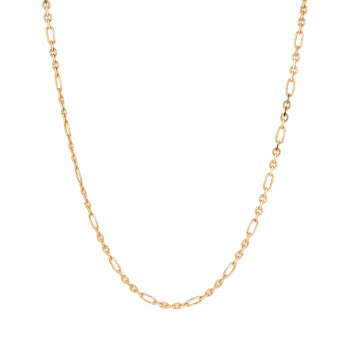 45cm Flat Figaro Chain in 9kt Yellow Bonded Gold