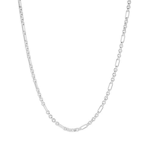 50cm 4mm Width Figaro Belcher Chain in Sterling Silver