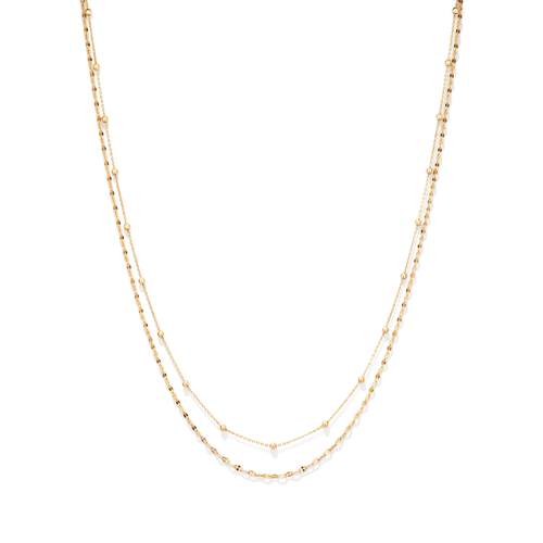 45cm Layered Ball Station Necklace in 9kt Bonded Yellow Gold