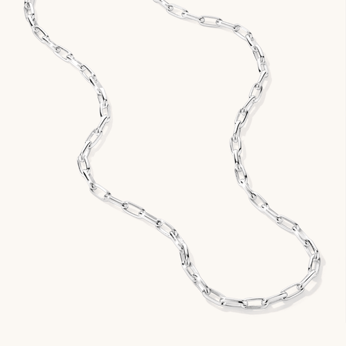 45cm 4mm Width Paperclip Chain in Sterling Silver