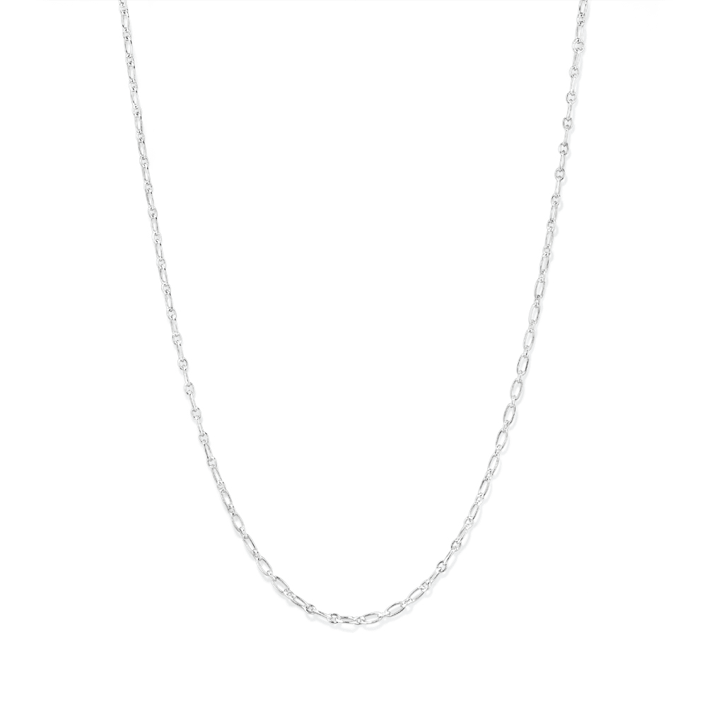 50cm 3mm Width Figaro Paperclip Chain in Sterling Silver