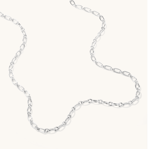 50cm 3mm Width Figaro Paperclip Chain in Sterling Silver