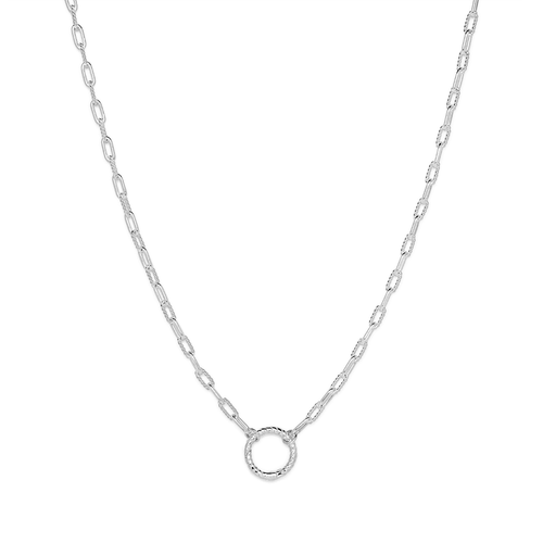 45cm Rope O Ring Paperclip Chain Necklace in Sterling Silver