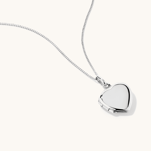 45cm Heart Locket Pendant Necklace in Sterling Silver