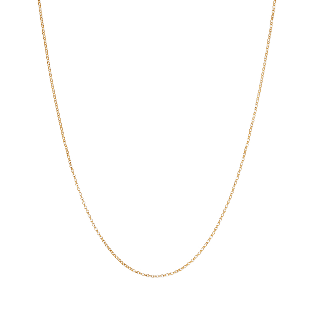 40cm 2mm Width Hollow Belcher Chain in 9kt Yellow Gold
