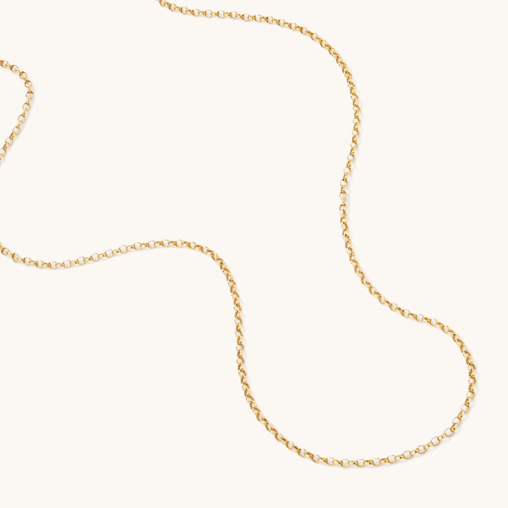 40cm 2mm Width Hollow Belcher Chain in 9kt Yellow Gold